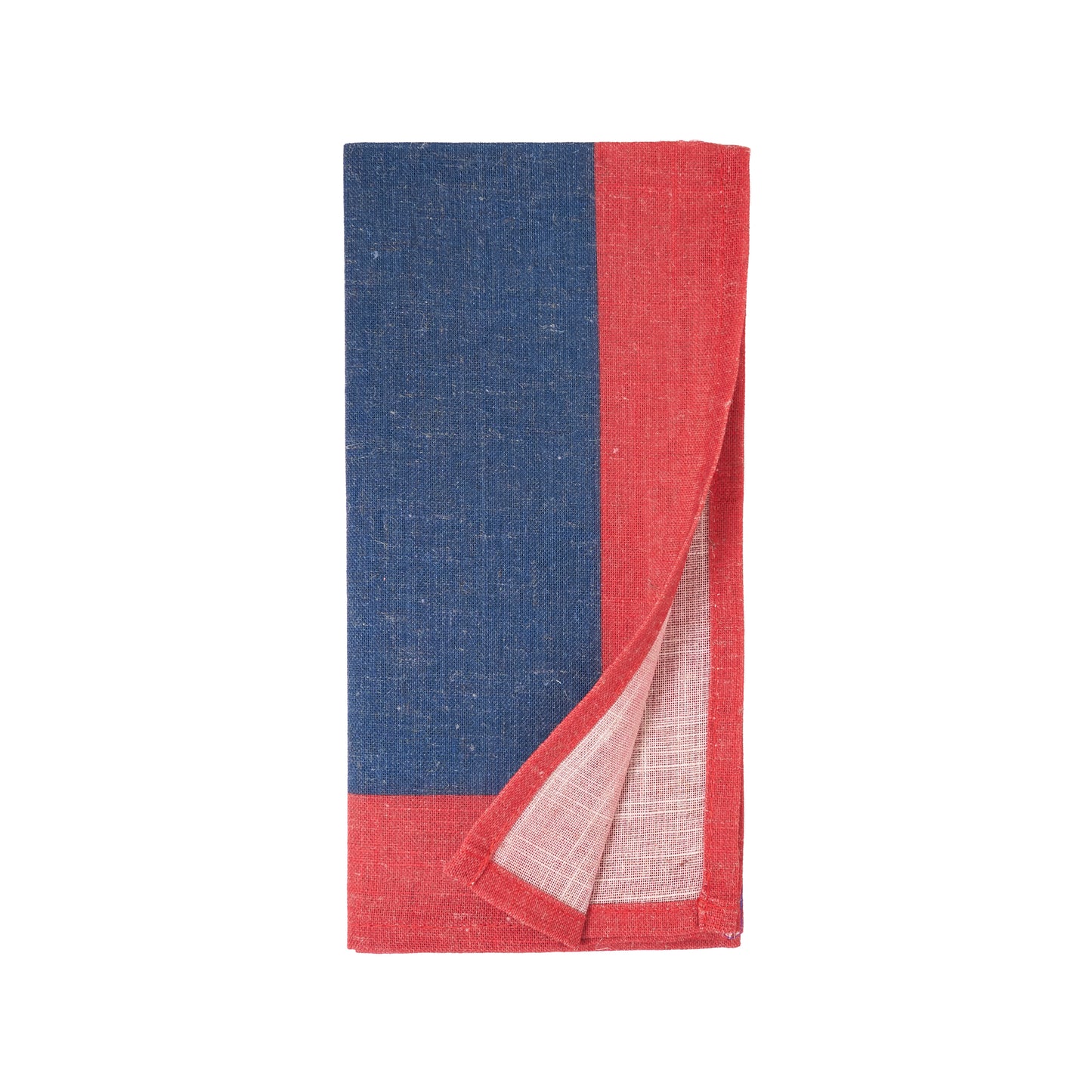 Navy Blue Color Band Border Napkins 85% polyester - 15% linen, 20 Inch Square (4 pcs.)