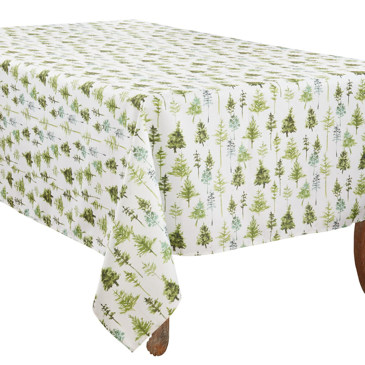 Green  Trees Tablecloth  100% Polyester