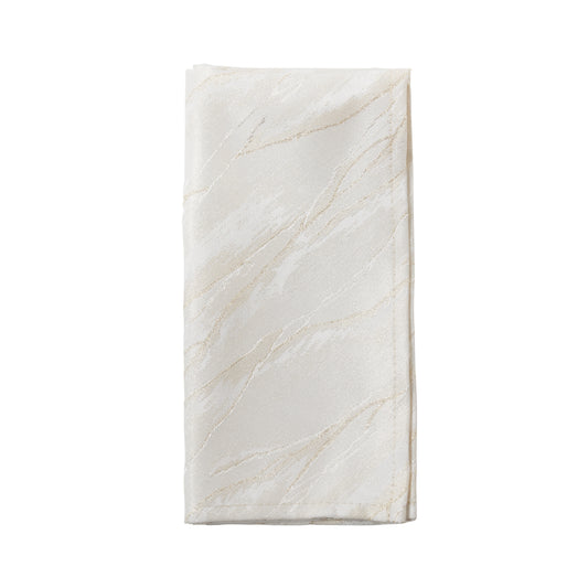 Ivory Metallic Shimmer Napkins 100% polyester, 20 Inch Square (4 pcs.)