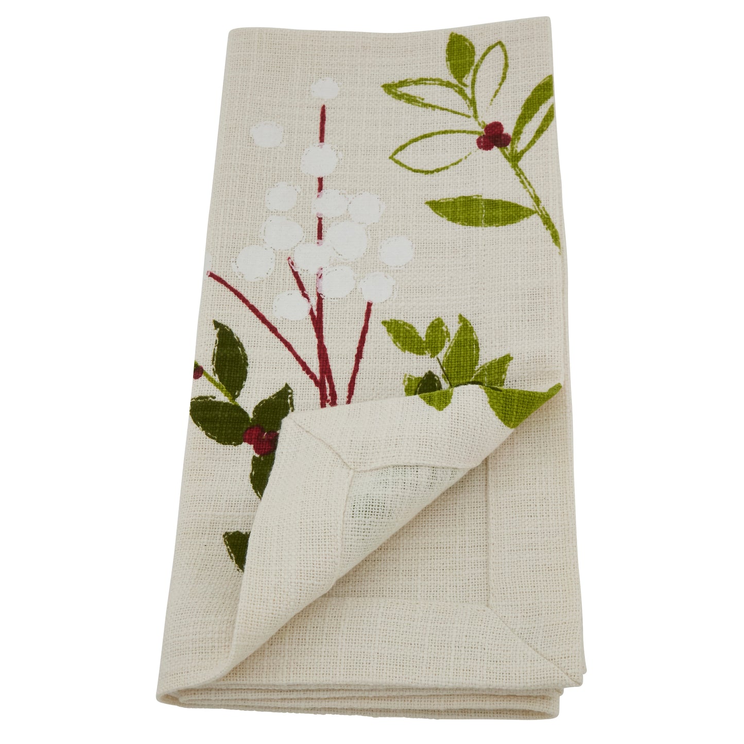 Natural Holiday Botanical Napkins 100% cotton, 20 Inch Square (4 pcs.)