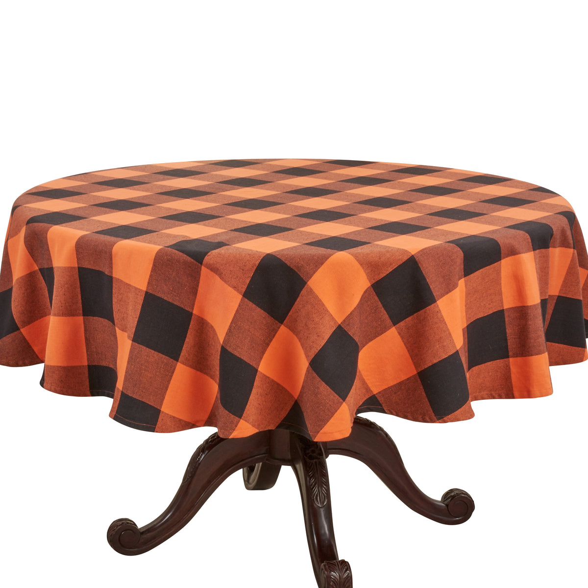 Orange/Black  Buffalo Plaid Tablecloth  100% cotton