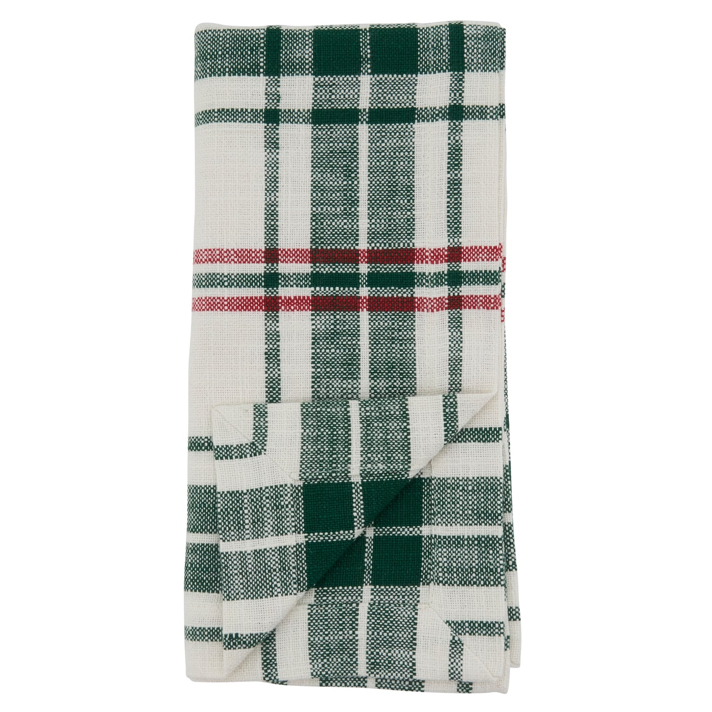 White/Green Plaid Napkins 100% cotton, 20 Inch Square (4 pcs.)