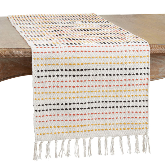 Everyday / All Season Multi Woven Stripe Table Runner, 100% cotton