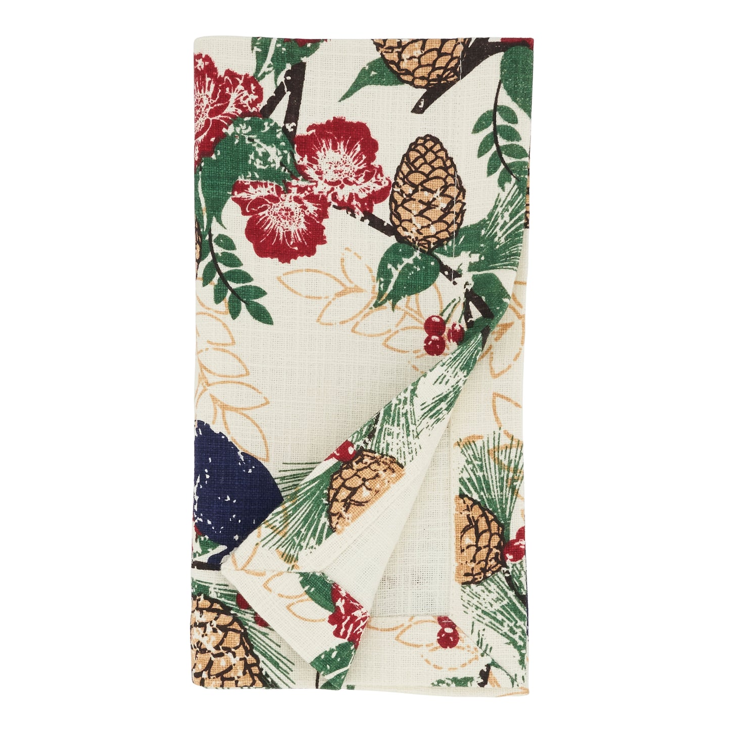 Multi Pinecones and Birds Napkins 100% cotton, 20 Inch Square (4 pcs.)