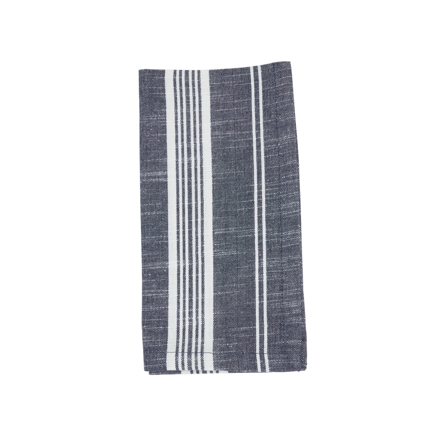 Navy Blue Striped Napkins 100% cotton, 20 Inch Square (4 pcs.)