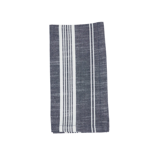 Navy Blue Striped Napkins 100% cotton, 20 Inch Square (4 pcs.)