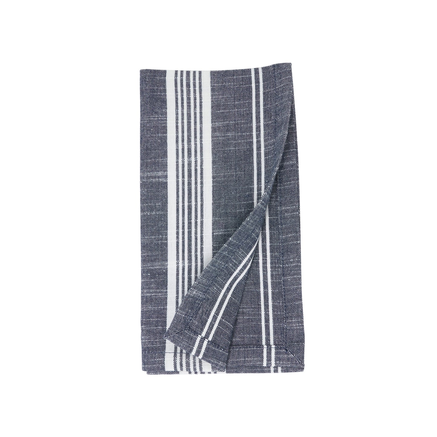 Navy Blue Striped Napkins 100% cotton, 20 Inch Square (4 pcs.)