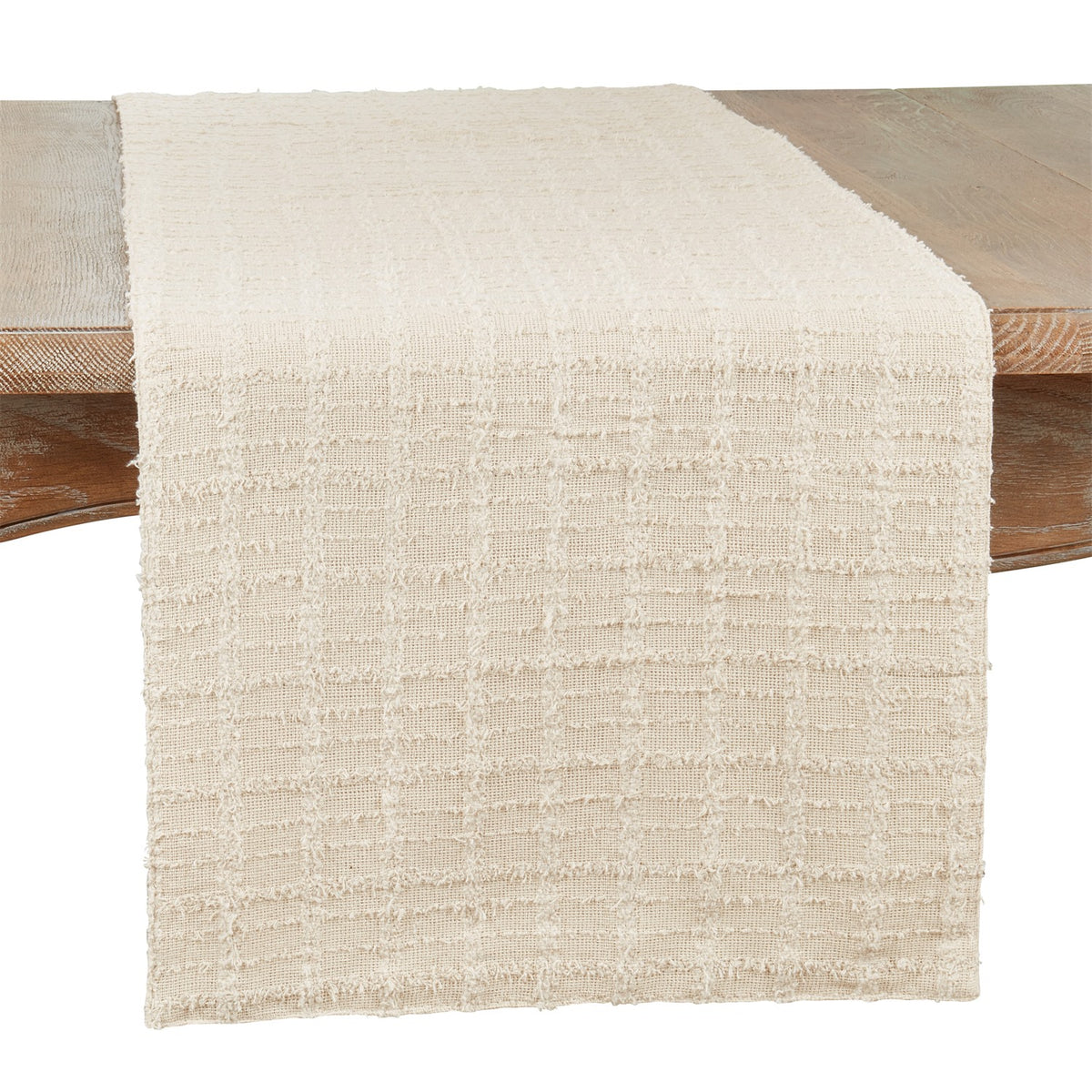 Everyday / All Season Natural Beige Textured Table Runner, 100% cotton