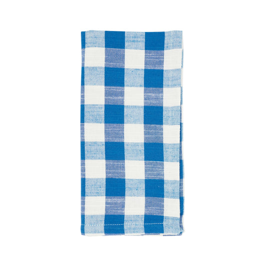 French Blue Gingham Design Napkins 100% cotton, 20 Inch Square (4 pcs.)