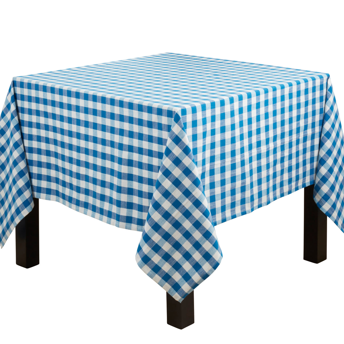 French Blue  Gingham Design Tablecloth  100% cotton