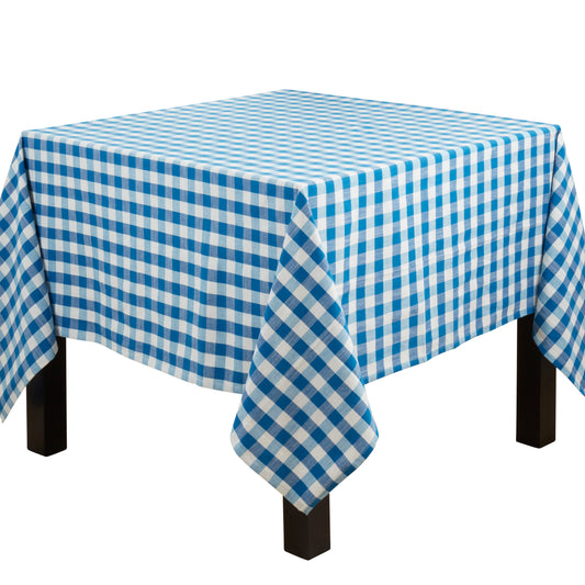 French Blue  Gingham Design Tablecloth  100% cotton