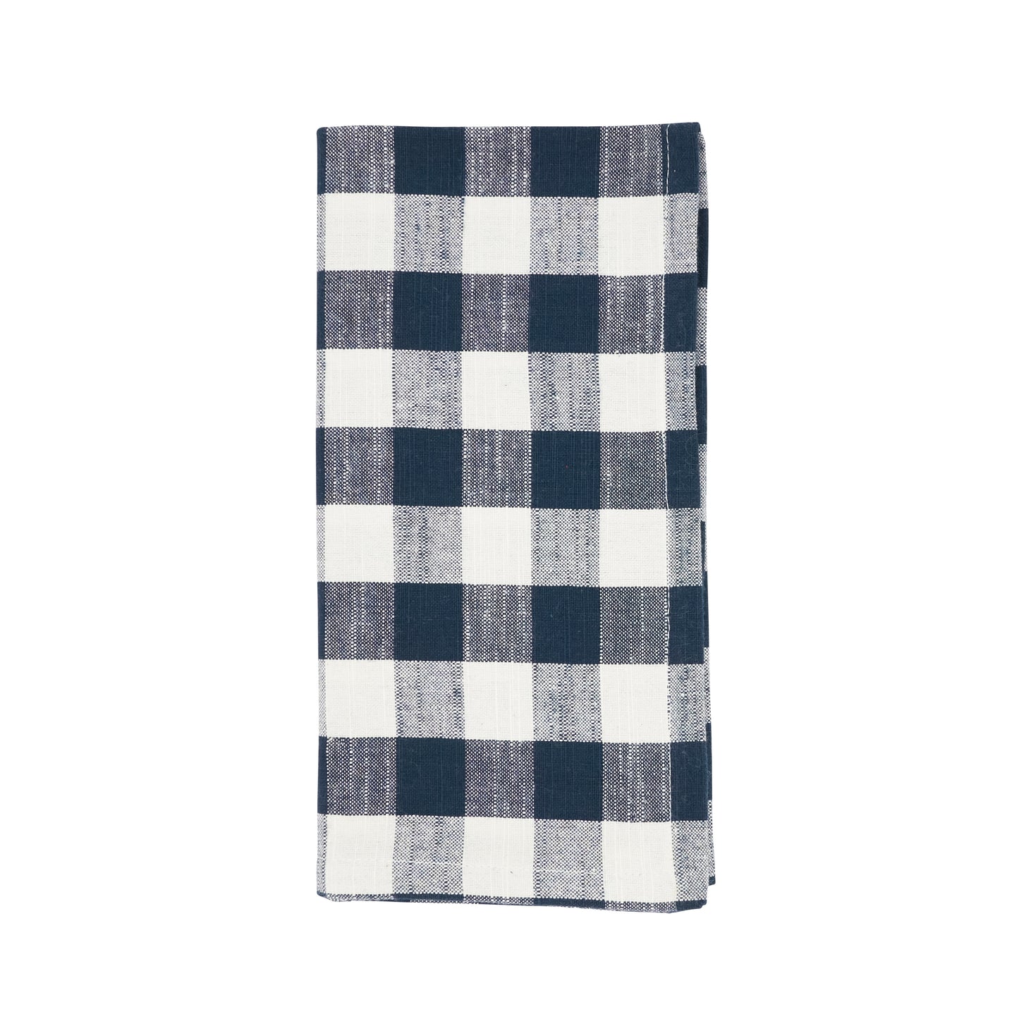 Navy Blue Gingham Design Napkins 100% cotton, 20 Inch Square (4 pcs.)
