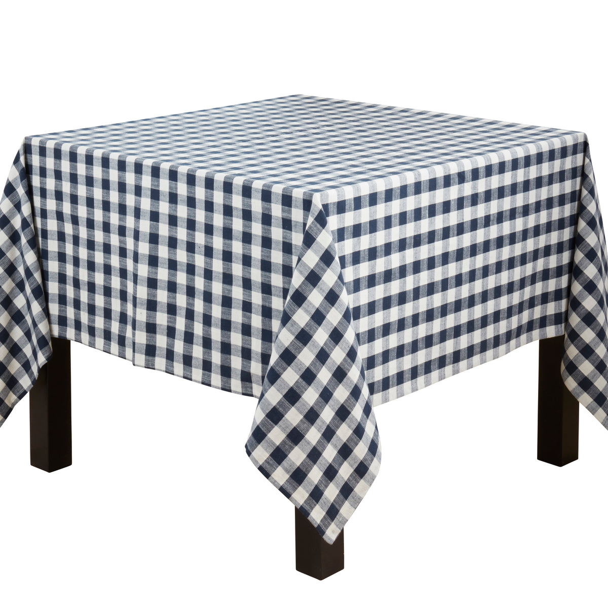 Navy Blue  Gingham Design Tablecloth  100% cotton