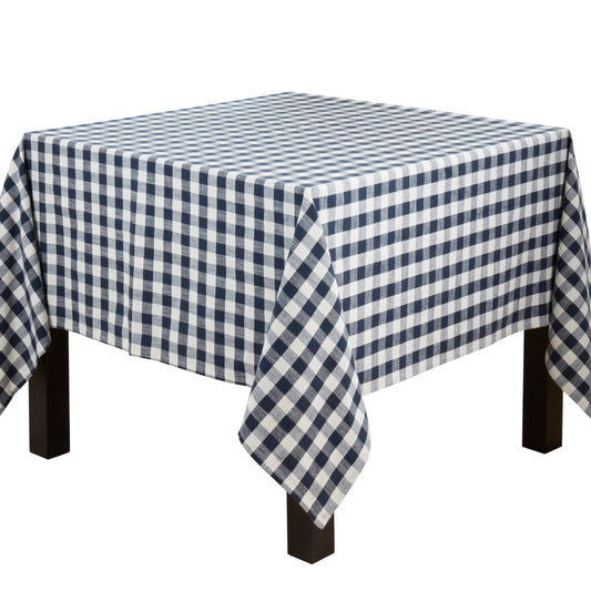 Navy Blue  Gingham Design Tablecloth  100% cotton