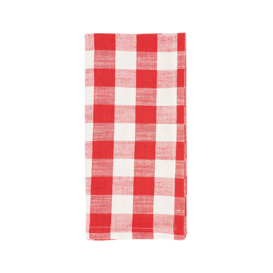 Red Gingham Design Napkins 100% cotton, 20 Inch Square (4 pcs.)