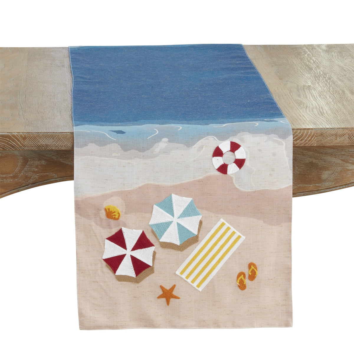 Everyday / All Season Multi Beach Table Runner, 90% polyester - 10% linen