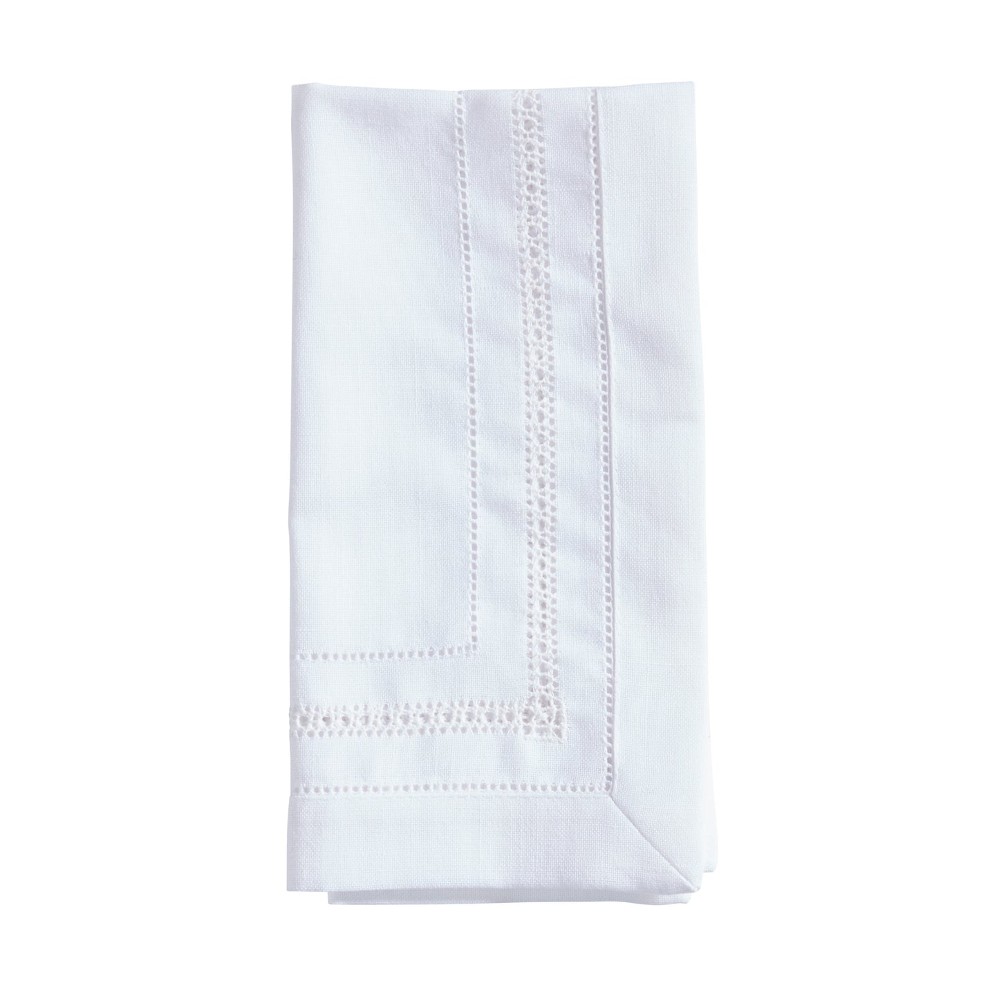 White Hemstitch Dinner Napkins 100% Polyester, 20 Inch Square (12 pcs.)