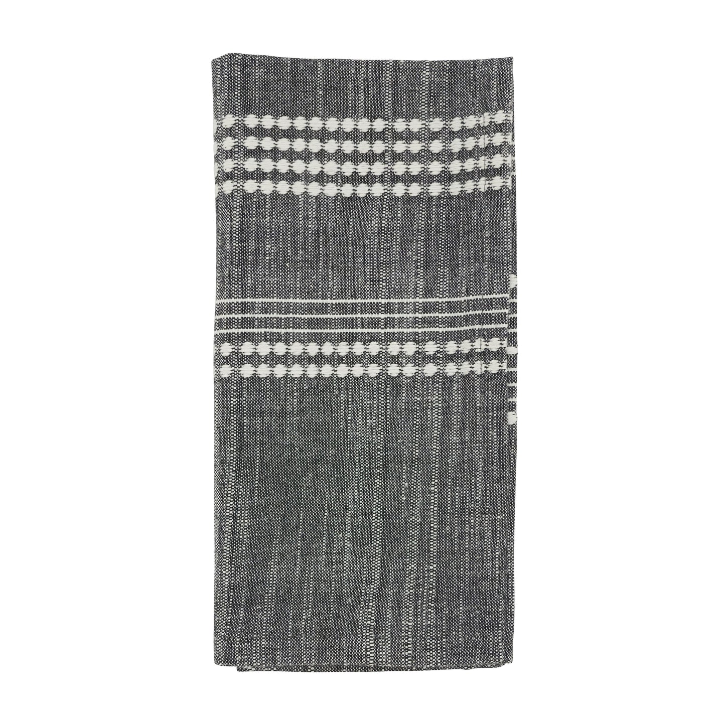 Black Striped Napkins 100% cotton, 20 Inch Square (4 pcs.)