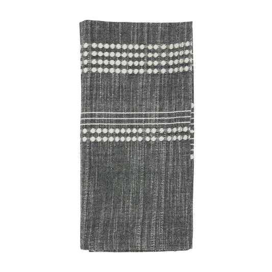 Black Striped Napkins 100% cotton, 20 Inch Square (4 pcs.)