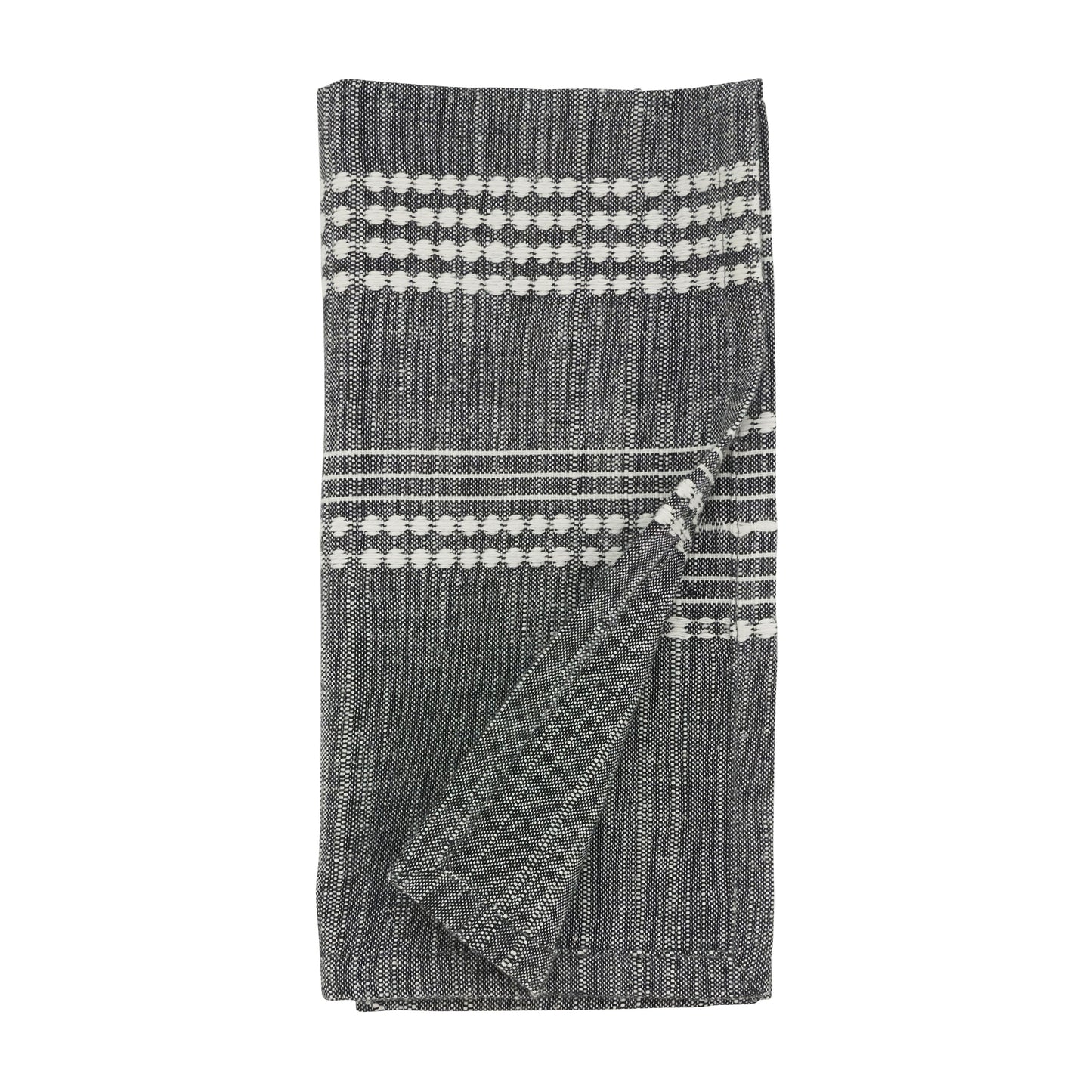 Black Striped Napkins 100% cotton, 20 Inch Square (4 pcs.)