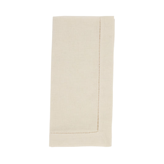 Ecru Hemstitched Napkins s 55% linen - 45% cotton, 20 Inch Square (12 pcs.)