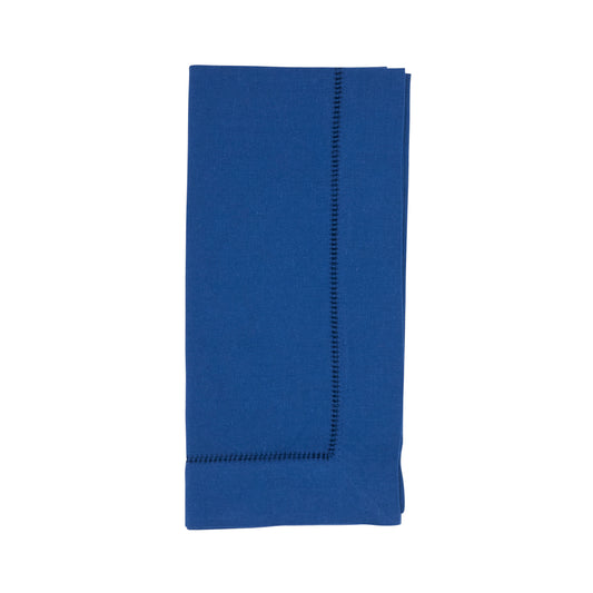 Cobalt Blue Hemstitched Dinner Napkins 55% linen - 45% cotton, 20 Inch Square (12 pcs.)