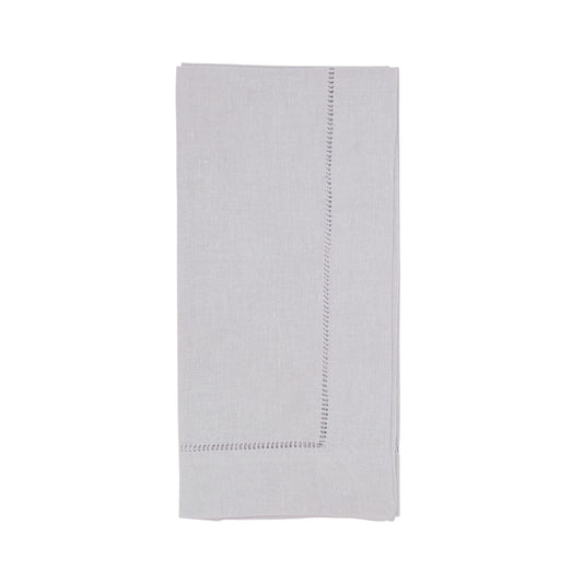 Grey Hemstitched Dinner Napkins 55% linen - 45% cotton, 20 Inch Square (12 pcs.)