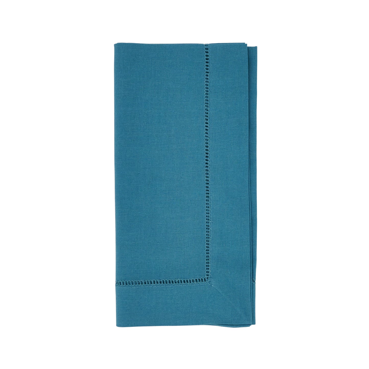 Indigo Blue Hemstitched Dinner Napkins 55% linen - 45% cotton, 20 Inch Square (12 pcs.)