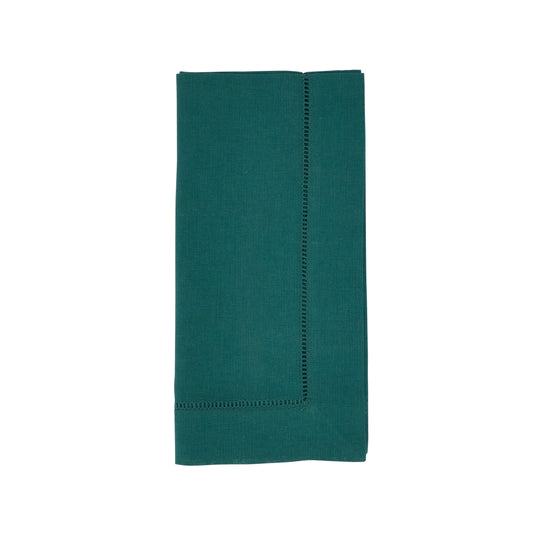 Jasper Green Hemstitched Dinner Napkins 55% linen - 45% cotton, 20 Inch Square (12 pcs.)