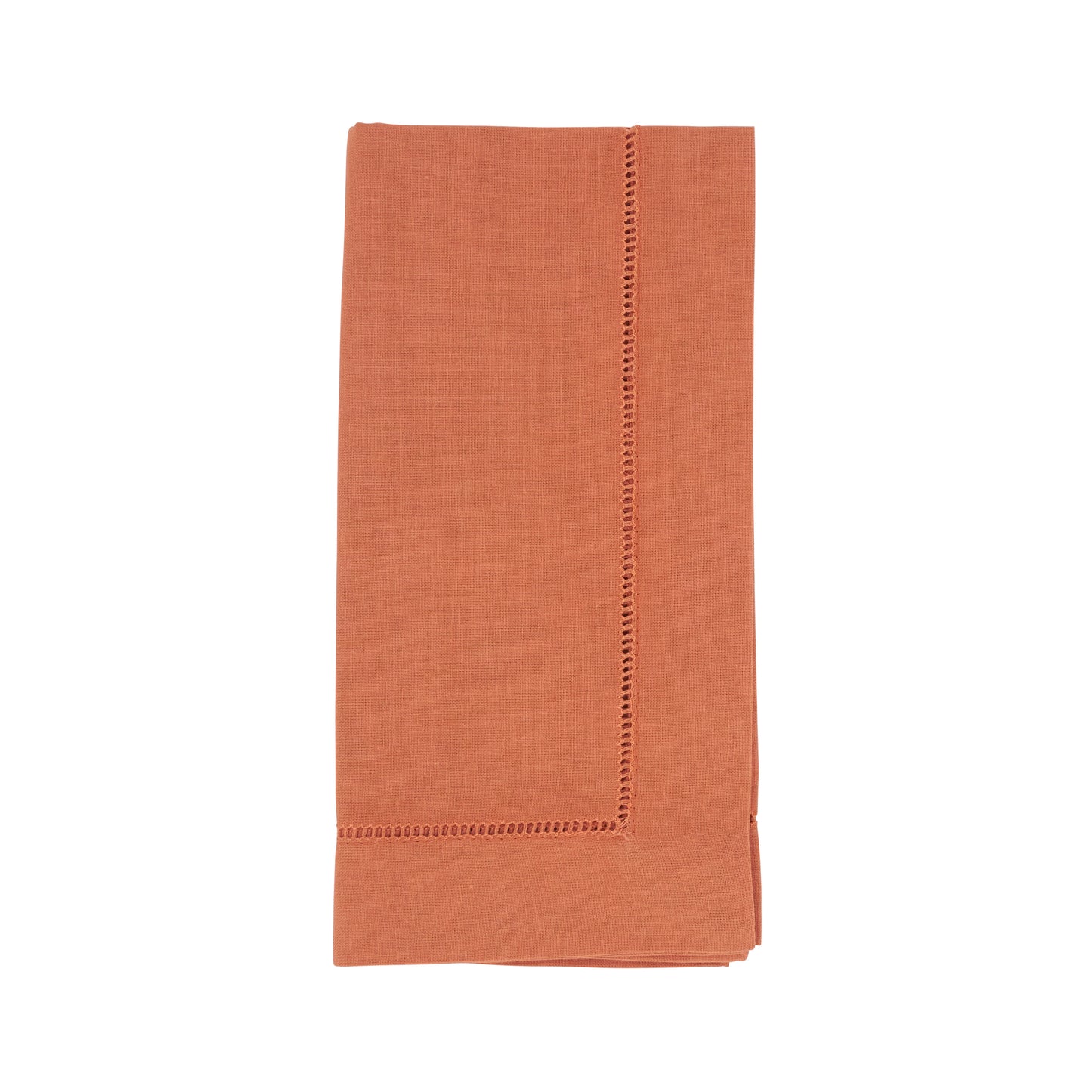 Terracotta Hemstitched Dinner Napkins 55% linen - 45% cotton, 20 Inch Square (12 pcs.)