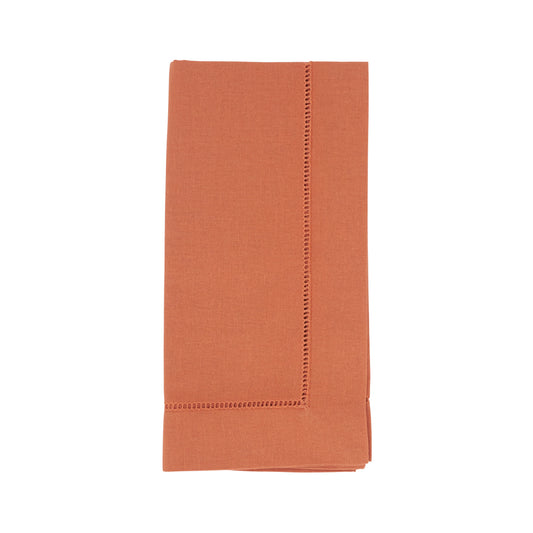 Terracotta Hemstitched Dinner Napkins 55% linen - 45% cotton, 20 Inch Square (12 pcs.)