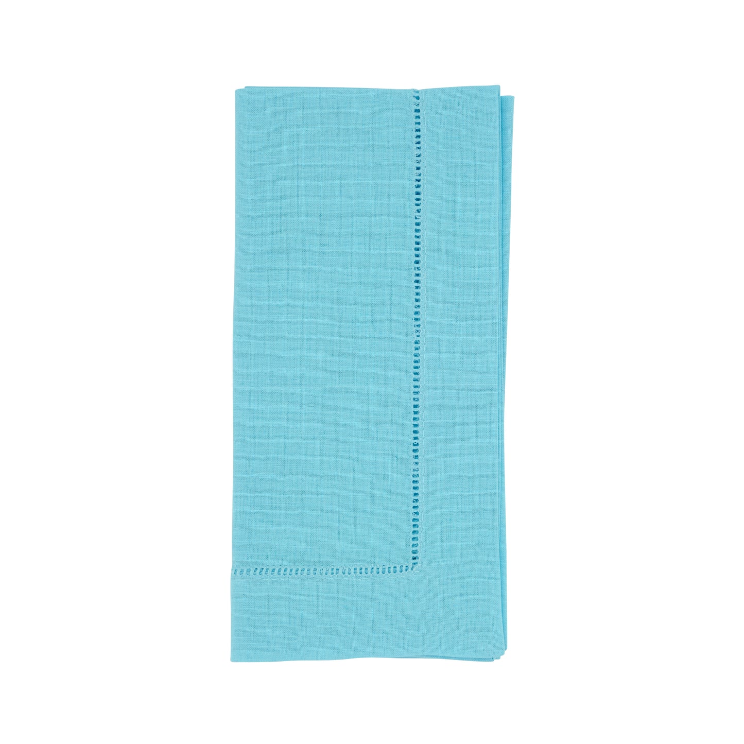 Turquoise Hemstitched Dinner Napkins 55% linen - 45% cotton, 20 Inch Square (12 pcs.)