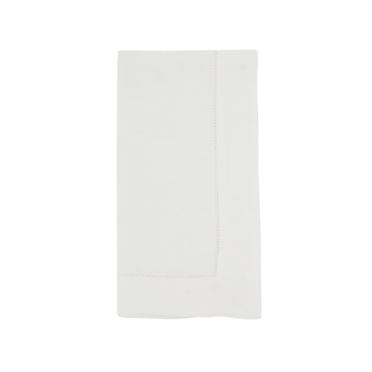 White Hemstitched Dinner Napkins 55% linen - 45% cotton, 20 Inch Square (12 pcs.)