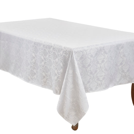 White  Damask Tablecloth  100% polyester