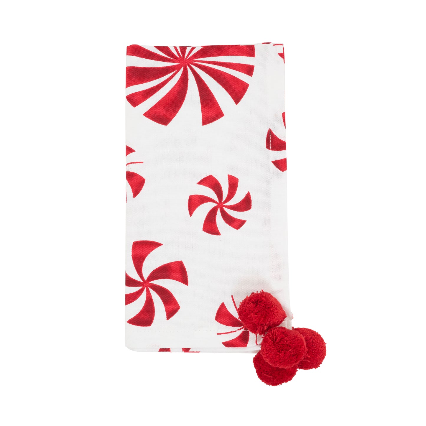 Red/White Peppermints Napkins 100% cotton, 20 Inch Square (4 pcs.)