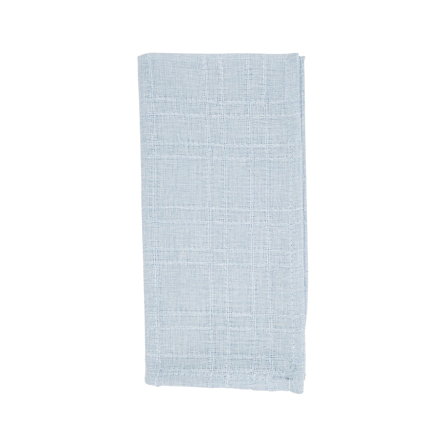 Aqua Stitched Plaid Napkins 100% polyester, 20 Inch Square (4 pcs.)