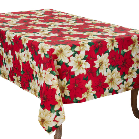 Multi  Poinsettia Tablecloth  100% polyester