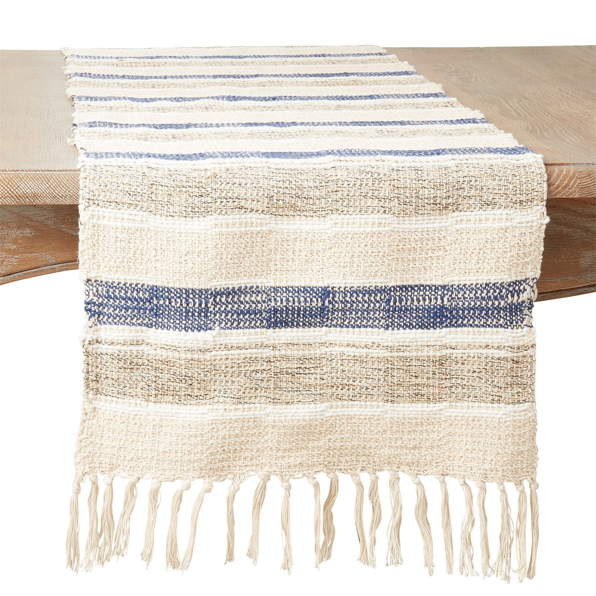 Everyday / All Season Navy Blue Stripe Table Runner, 100% cotton
