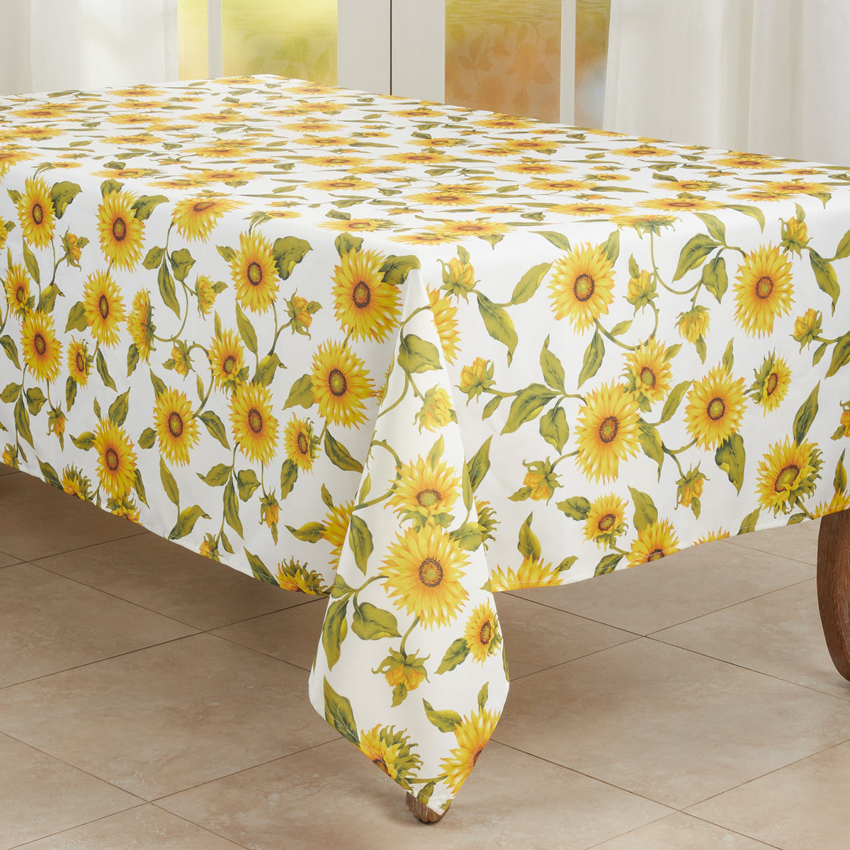 Yellow  Sunflower Tablecloth  100% Polyester