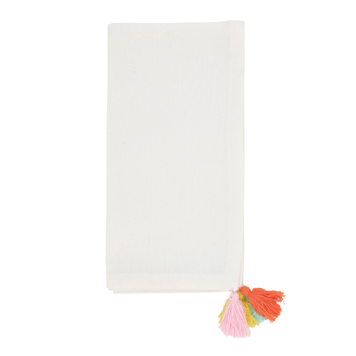 Ivory Tassel Napkins 100% cotton, 20 Inch Square (4 pcs.)