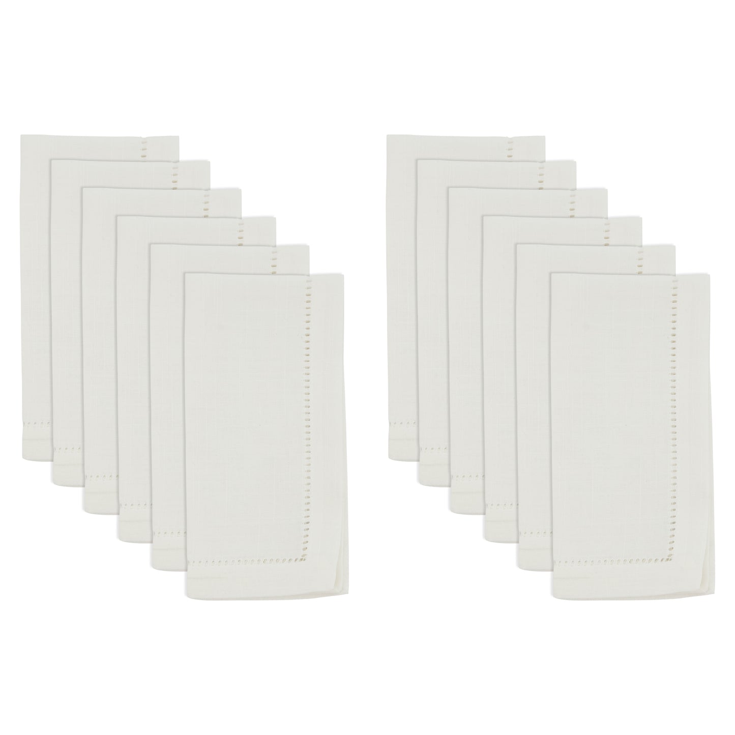 Ivory Dinner Napkins with Hemstitch Border 100% Polyester, 18 Inch Square (12 pcs.)