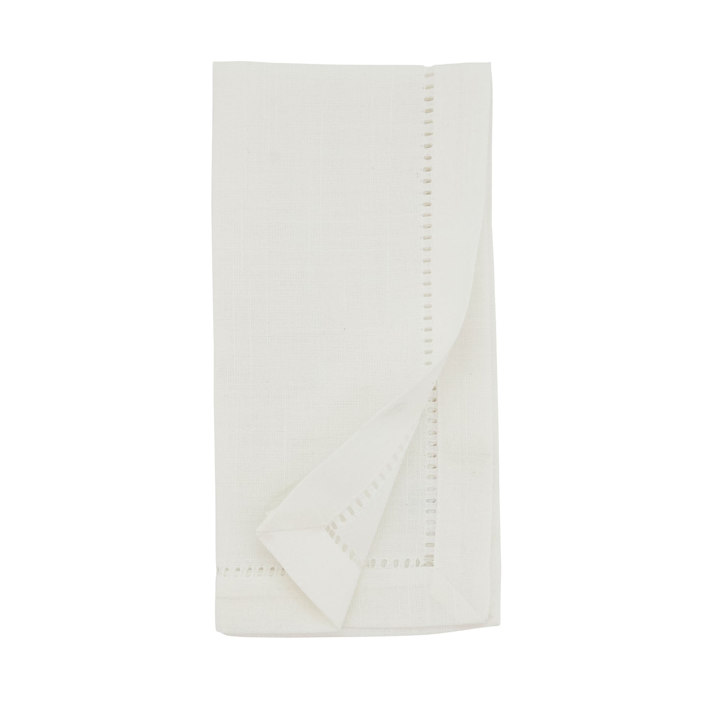 Ivory Dinner Napkins with Hemstitch Border 100% Polyester, 20 Inch Square (12 pcs.)