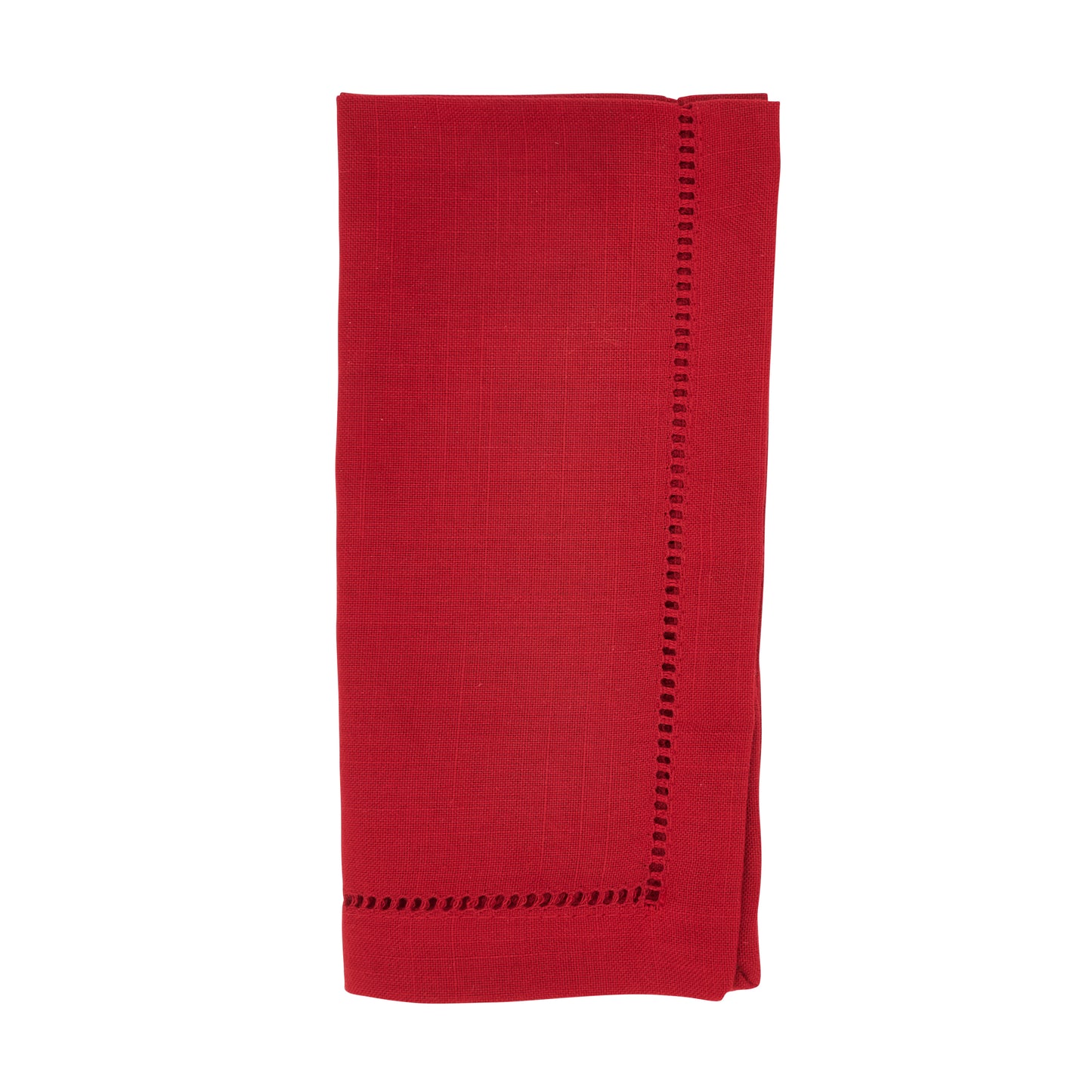 Red Hemstitched Border Dinner Napkins 100% Polyester, 18 Inch Square (12 pcs.)