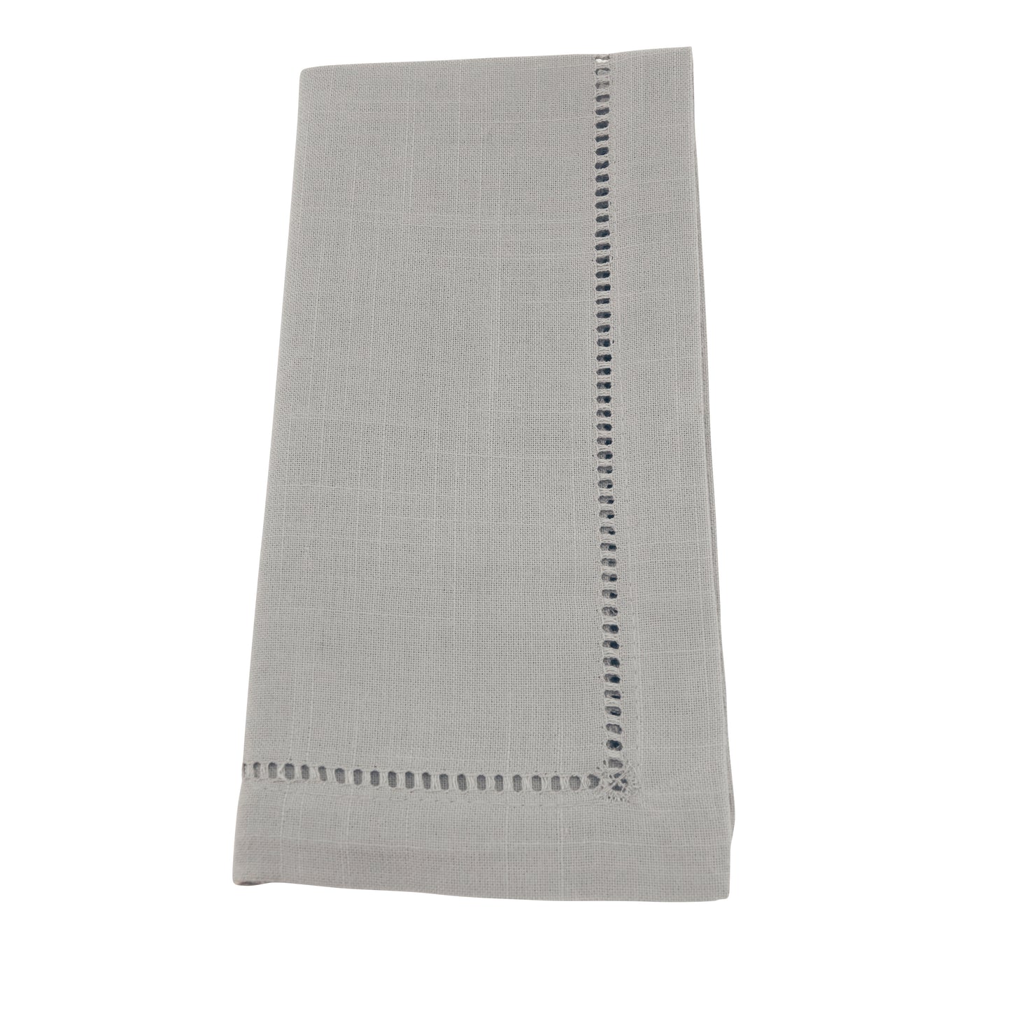 Grey Hemstitched Border Dinner Napkins 100% Polyester, 18 Inch Square (12 pcs.)