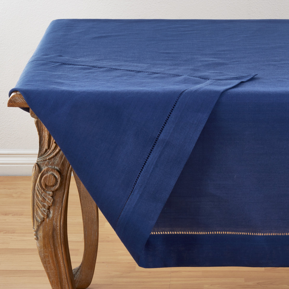 Navy Blue  Tablecloth with Hemstitched Border  100% Polyester