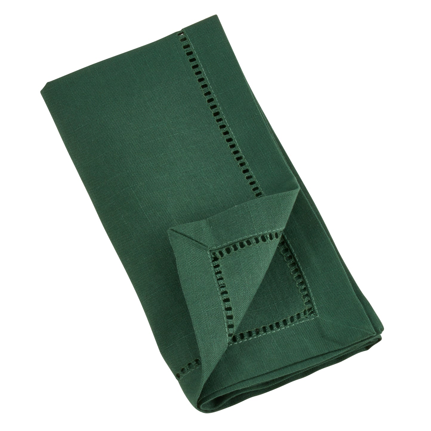 Jasper Green Hemstitched Border Dinner Napkins 100% Polyester, 22 Inch Square (12 pcs.)
