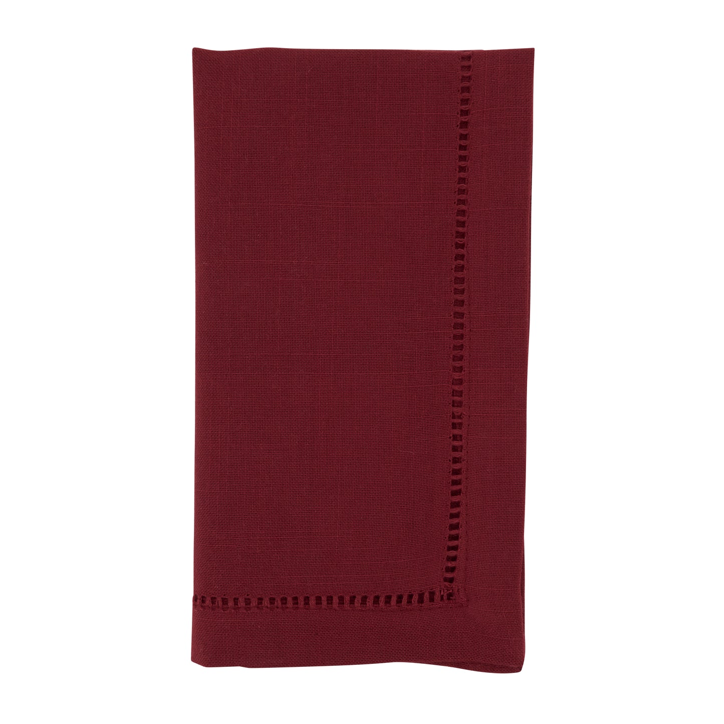 Burgundy Hemstitched Border Dinner Napkins 100% Polyester, 22 Inch Square (12 pcs.)