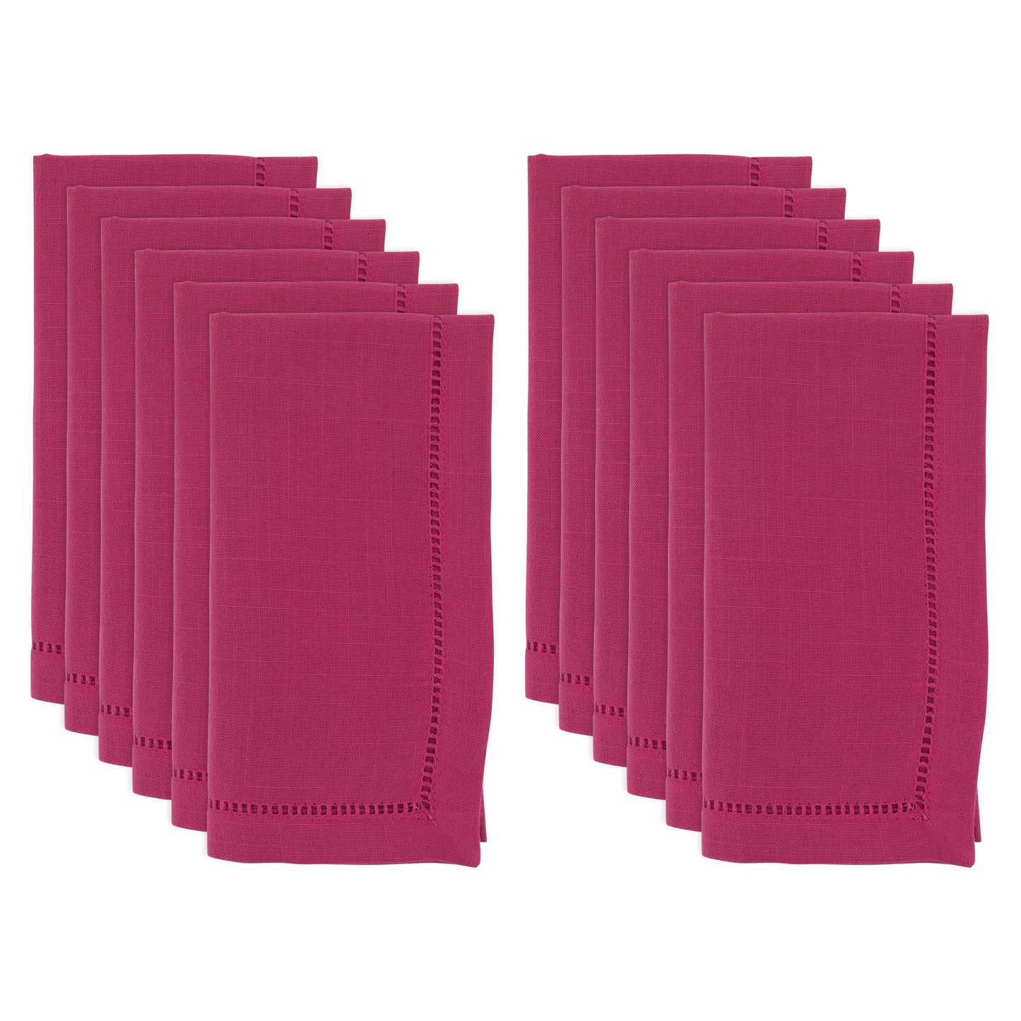 Fuchsia Hemstitched Border Dinner Napkins 100% Polyester, 20 Inch Square (12 pcs.)