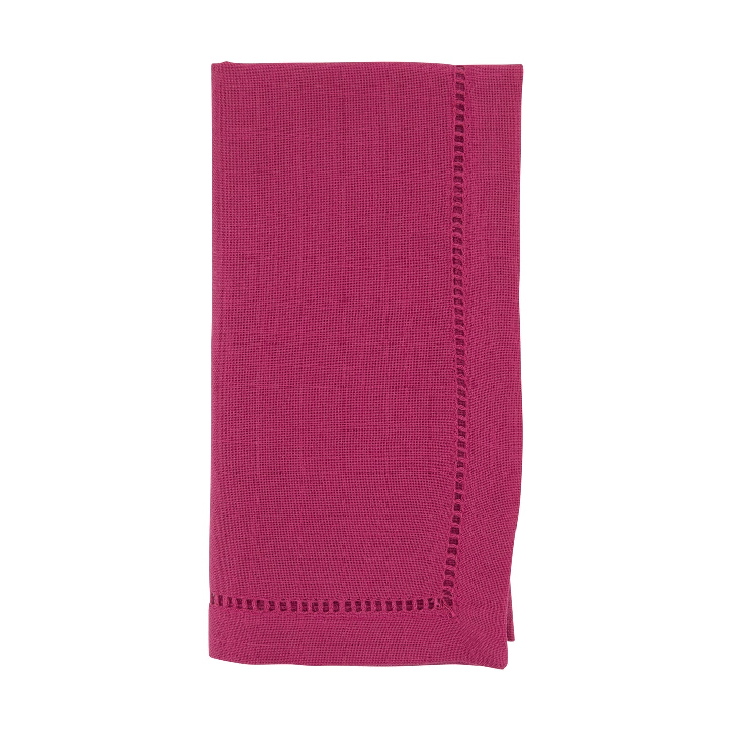 Fuchsia Hemstitched Border Dinner Napkins 100% Polyester, 22 Inch Square (12 pcs.)