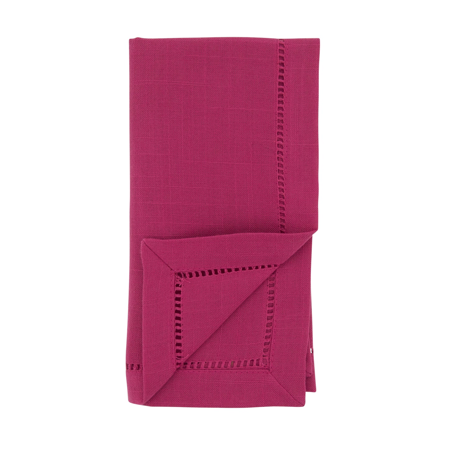 Fuchsia Hemstitched Border Dinner Napkins 100% Polyester, 22 Inch Square (12 pcs.)